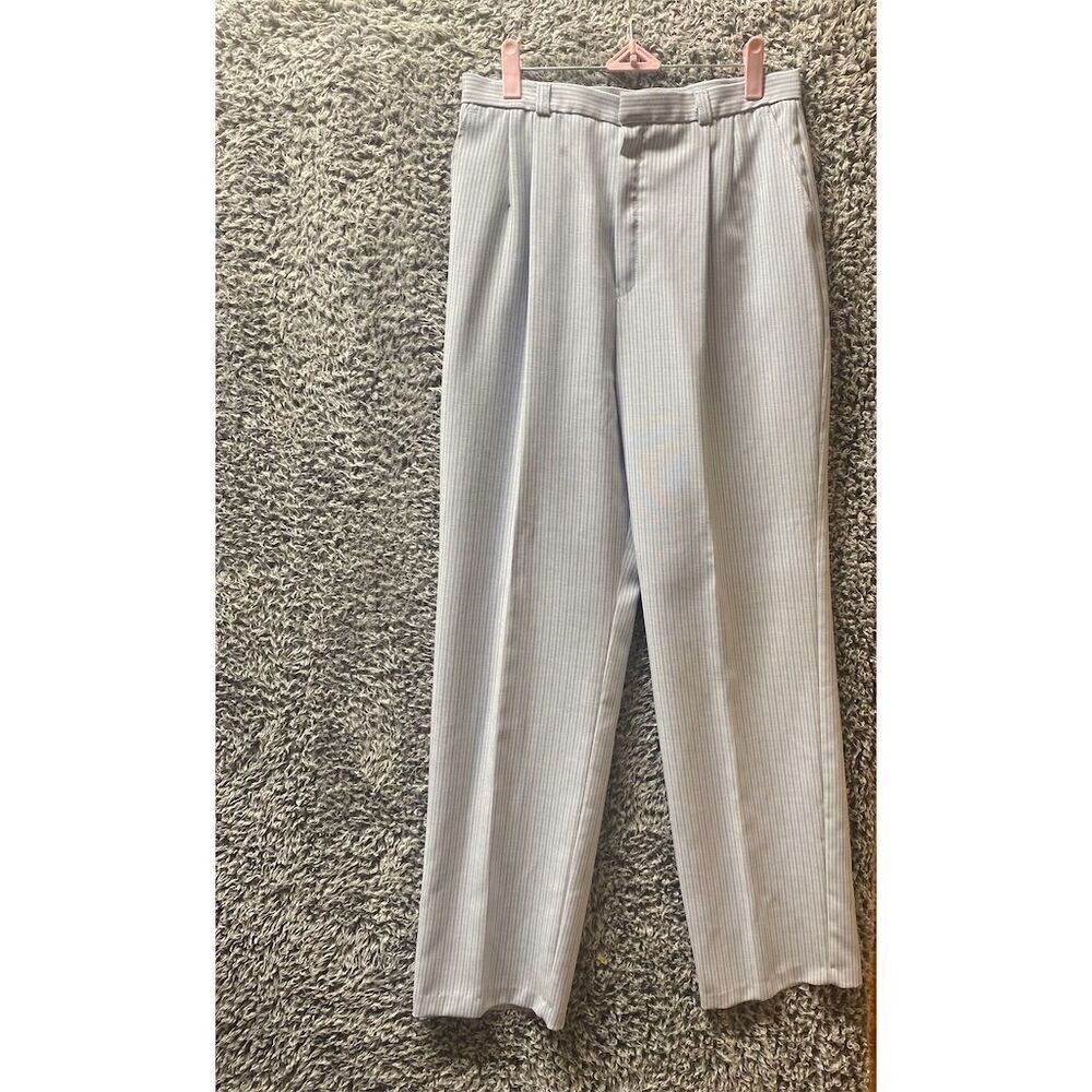 Sears women’s Vintage Striped Dress Pants Blue Size L Inseam 32